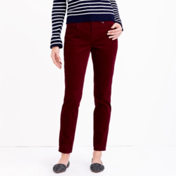 J.Crew Burgundy Corduroy Straight Leg Pants - 6R - Picture 1 of 6